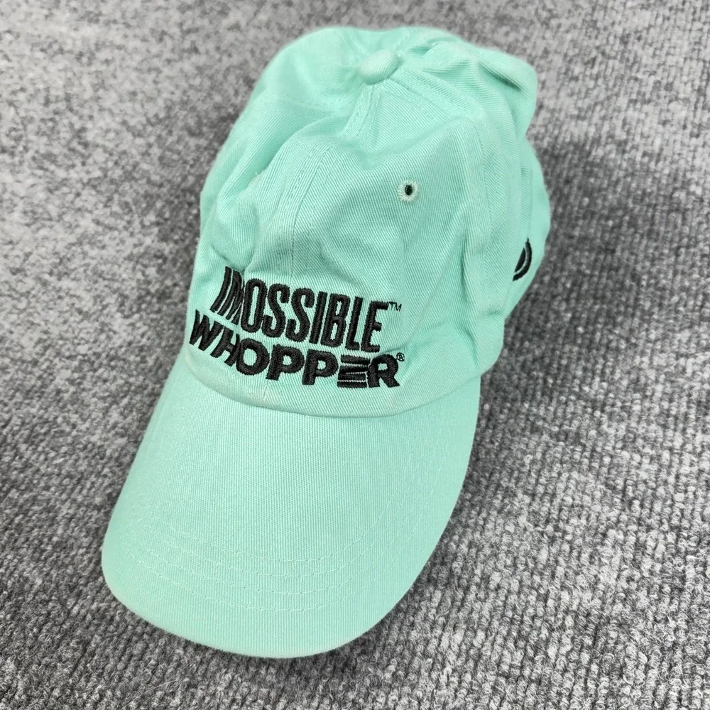 Burger King Impossible Whopper Green‎ Cotton Adjustable Promo Baseball Cap Hat